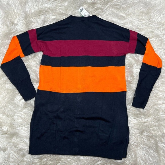 United Colors of Benetton Navy & Orange Striped Cardigan Sweater - Picture 4 of 4